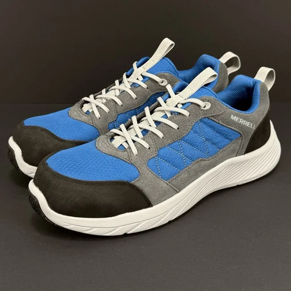 Merrell Alpine Work Sneaker CF Safety Toe Men’s 10.5 Gray Blue J004623